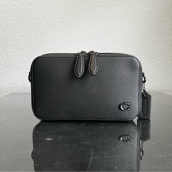 Coach Charter Slim Crossbody in Black Pebbled Leather - Picture 2 of 13